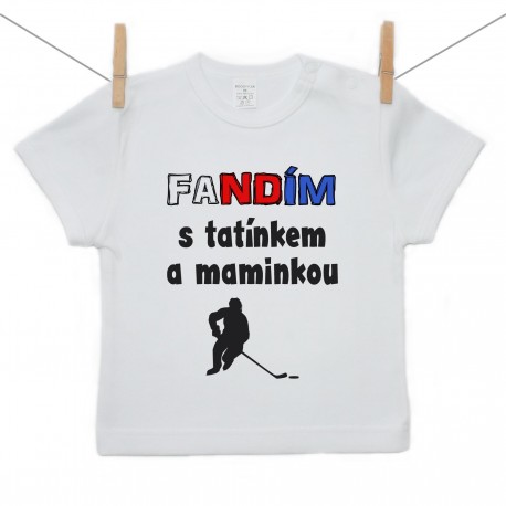 Tričko s krátkým rukávem Fandím s tatínkem maminkou